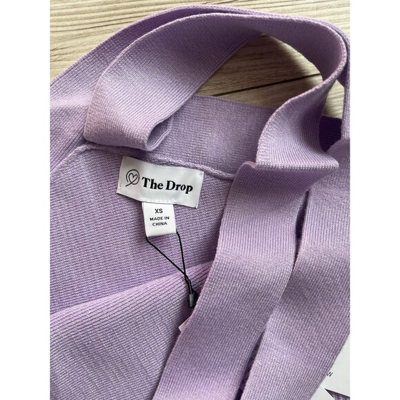 New The Drop Women's Brunia Halter Mini Sweater Dress Lavender Size XS - Picture 9 of 10